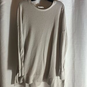 Zenana Outfitters Cream Waffle Knit Sweater